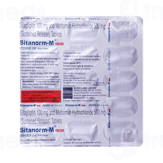 Sitanorm M 100/500 Tablet Sr 15