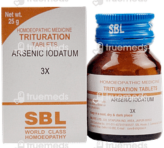 Sbl Arsenic Iodatum 3x Trituration Tablet 25gm Sbl Arsenic Iodatum 3x Trituration Tablet 25gm