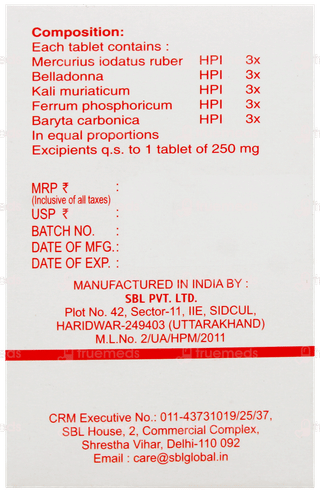 Sbl Tonsilat Tablet 25gm