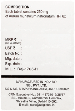 Sbl Aurum Muriaticum Natronatum 6x Trituration Tablet 25gm