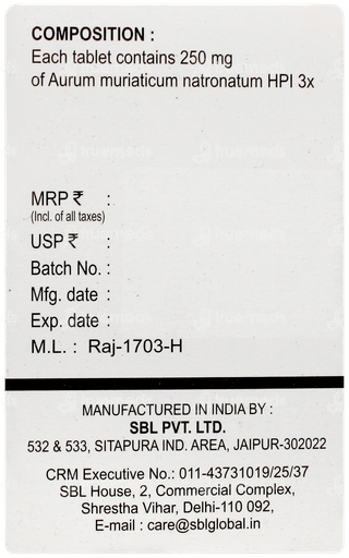 Sbl Aurum Muriaticum Natronatum 3x Trituration Tablet 25gm