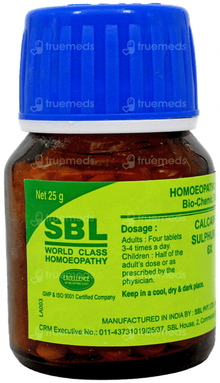 Sbl Calcarea Sulphurica 6X Biochemic Tablet 25Gm
