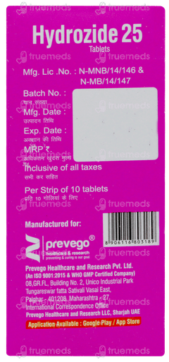 Hydrozide 25 Tablet 10 Hydrozide 25 Tablet 10
