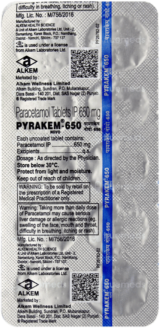 Pyrakem Novo 650Mg Tablet 20