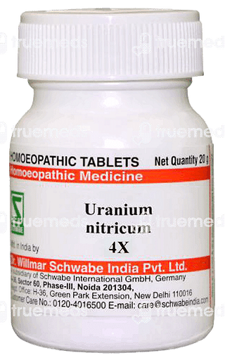 Dr Willmar Schwabe India Uranium Nitricum 4x Trituration Tablet 20 GM