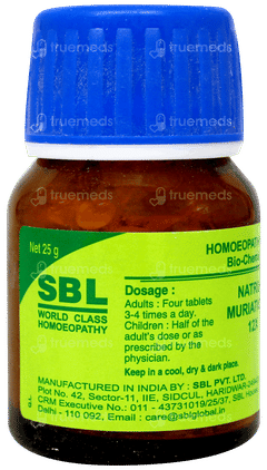 Sbl Natrum Muriaticum 12X Biochemic Tablet 25Gm
