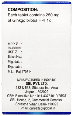 Sbl Ginkgo Biloba 1x Tablet 25 GM