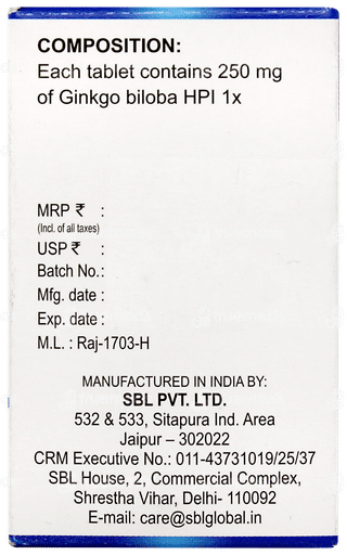 Sbl Ginkgo Biloba 1x Tablet 25 GM