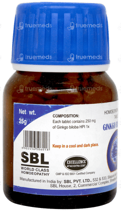 Sbl Ginkgo Biloba 1x Tablet 25 GM