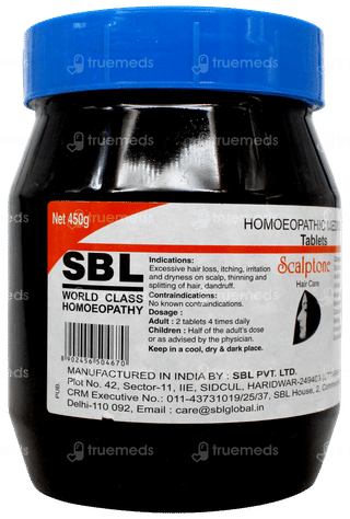 Sbl Scalptone Tablet 450 Gm - Uses, Side Effects, Dosage, Price | Truemeds Sbl Scalptone Tablet 450 Gm - Uses, Side Effects, Dosage, Price | Truemeds