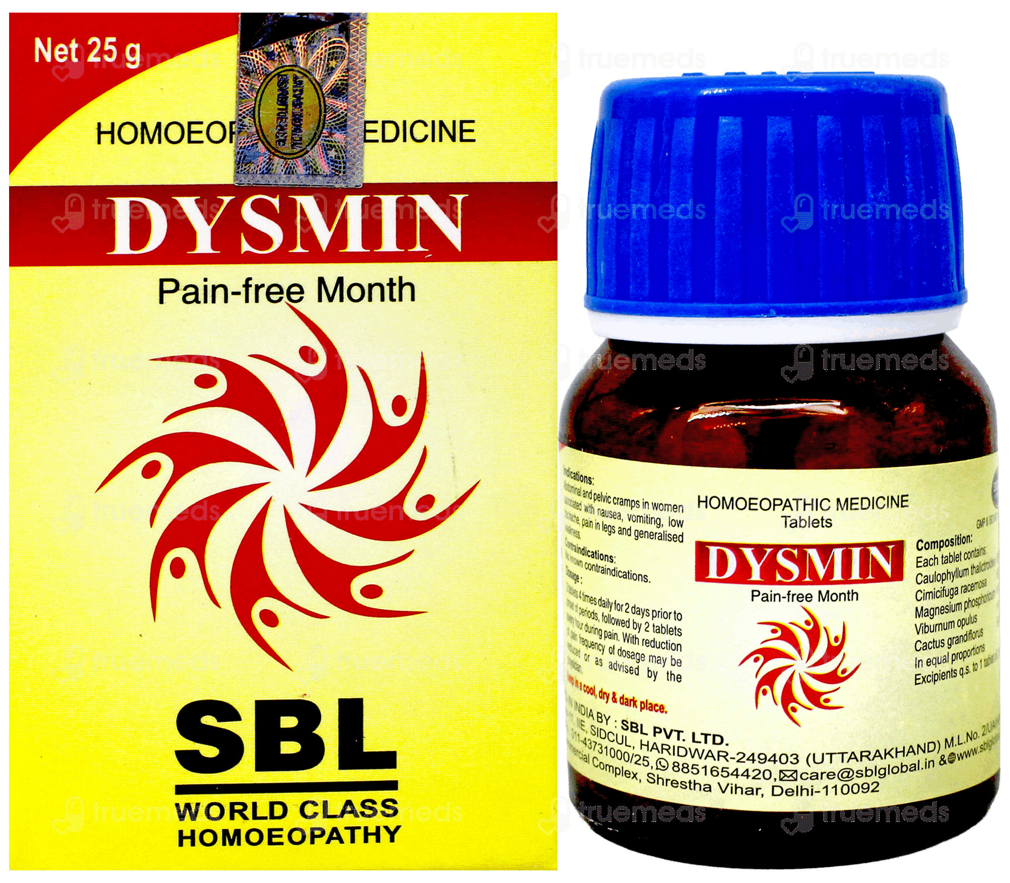 Sbl Dysmin Tablet 25 Gm - Uses, Side Effects, Dosage, Price | Truemeds
