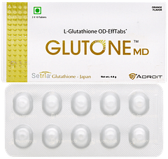 Glutone Md Orange Flavour Effervescent Tablet 10