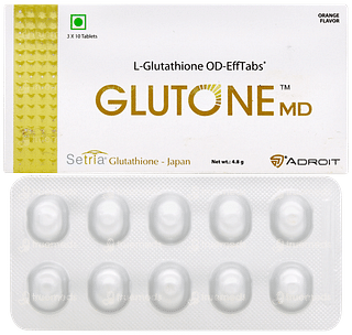 Glutone Md Orange Flavor Effervescent Tablet 10