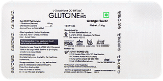 Glutone Md Orange Flavor Effervescent Tablet 10