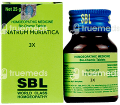 Sbl Natrum Muriaticum 3x Biochemic Tablet 25gm Sbl Natrum Muriaticum 3x Biochemic Tablet 25gm