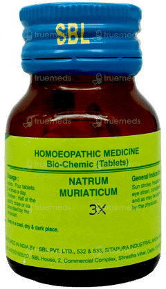 Sbl Natrum Muriaticum 3X Biochemic Tablet 25Gm