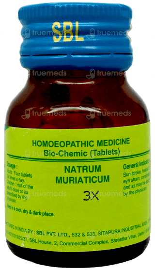 Sbl Natrum Muriaticum 3X Biochemic Tablet 25Gm