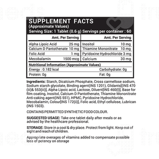 Inlife Vitamin B12 B1 B5 B6 Alpha Lipoic Acid Folic Acid And Inositol Tablet 60