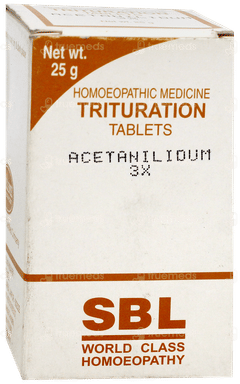 Sbl Acetanilidum 3X Trituration Tablet 25Gm Sbl Acetanilidum 3X Trituration Tablet 25Gm
