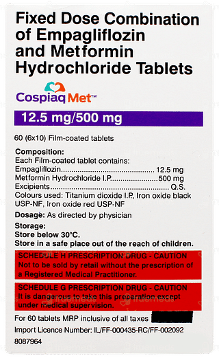 Cospiaq Met 12.5mg/500mg Tablet 10