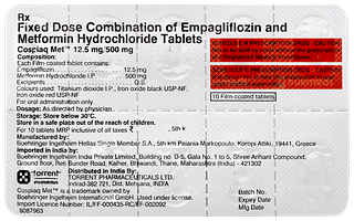 Cospiaq Met 12.5mg/500mg Tablet 10