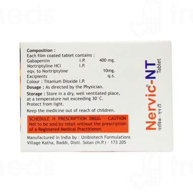 Nervic Nt Tablet 10 - Uses, Side Effects, Dosage, Price | Truemeds