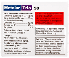 Metolar Trio 50 Tablet 10 Metolar Trio 50 Tablet 10