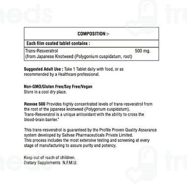 Rexavin Resvae 500 Mg Tablet 10 - Uses, Side Effects, Dosage, Price | Truemeds