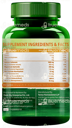 Himalayan Organics Calcium + Magnesium + Zinc Tablet 60