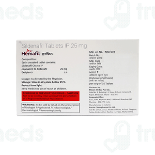 Hernafil 25 MG Tablet 10