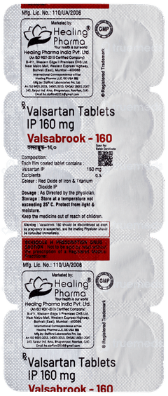 Valsabrook 160 Tablet 10 Valsabrook 160 Tablet 10