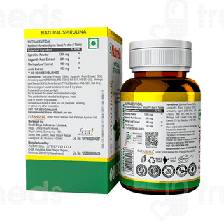 Patanjali Nutrela Natural Spirulina No Added Sugar Tablet 60