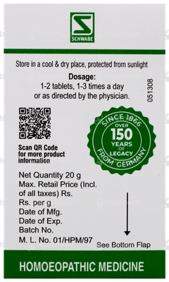 Dr Willmar Schwabe Graphites Pentarkan Ptk 50 Tablet 20Gm