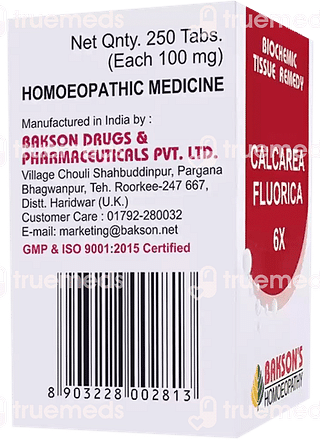 Baksons Calcarea Fluorica 6x Biochemic Tablet 250