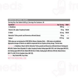 Truebasics Glutathione 500 Mg Tablet 30 - Uses, Side Effects, Dosage, Price 