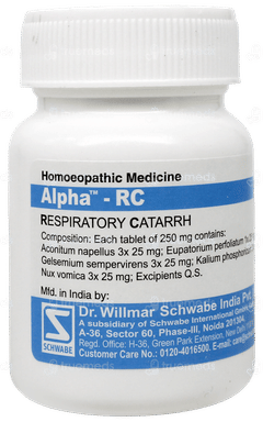 Dr Willmar Schwabe India Alpha Rc Respiratory Catarrh Tablet 20 GM