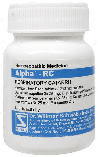 Dr Willmar Schwabe India Alpha Rc Respiratory Catarrh Tablet 20 GM