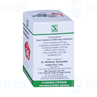 Dr Willmar Schwabe India Crataegus Pentarkan Ptk 36 Tablet 20 GM