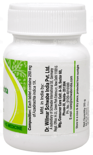 Dr Willmar Schwabe India Azadirachta Indica 1x Mt Tablet 20 GM
