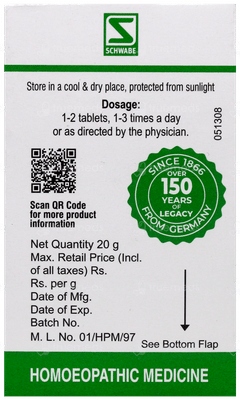 Dr Willmar Schwabe Hepar Sulphuris Pentarkan Ptk 53 Tablet 20gm