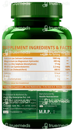 Himalayan Organics Calcium Magnesium Zinc Tablet 120