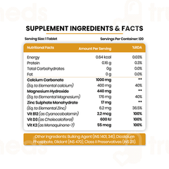 Himalayan Organics Calcium Magnesium Zinc Tablet 120