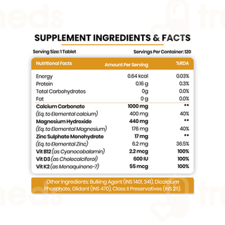 Himalayan Organics Calcium Magnesium Zinc Tablet 120