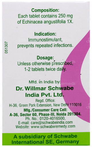 Dr Willmar Schwabe Echinacea Angustifolia 1X Mt Tablet 20Gm