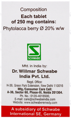 Dr Willmar Schwabe Phytolacca Berry Tablet 20Gm