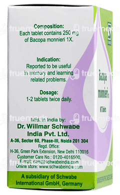 Dr Willmar Schwabe Bacopa Monnieri 1x Mt Tablet 20gm