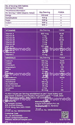 Dr Morepen Multi Vitamin For Women Tablet 60