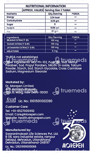 Dr Morepen Sleep Melatonin 3 MG Tablet 60