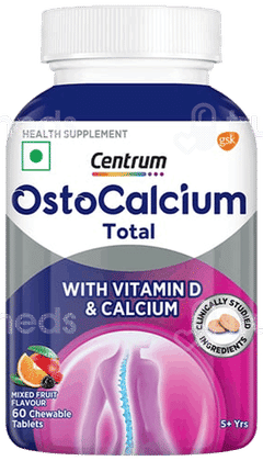 Centrum Ostocalcium Total Mixed Fruit Flavour Chewable Tablet 60 Centrum Ostocalcium Total Mixed Fruit Flavour Chewable Tablet 60