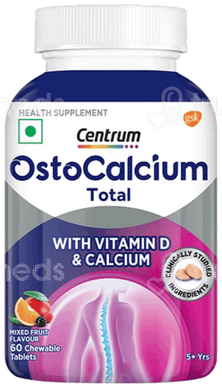 Centrum Ostocalcium Total Mixed Fruit Flavour Chewable Tablet 60